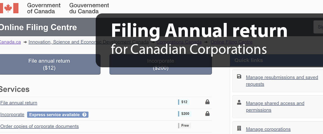 Filing annual return for federal or Ontario corporation